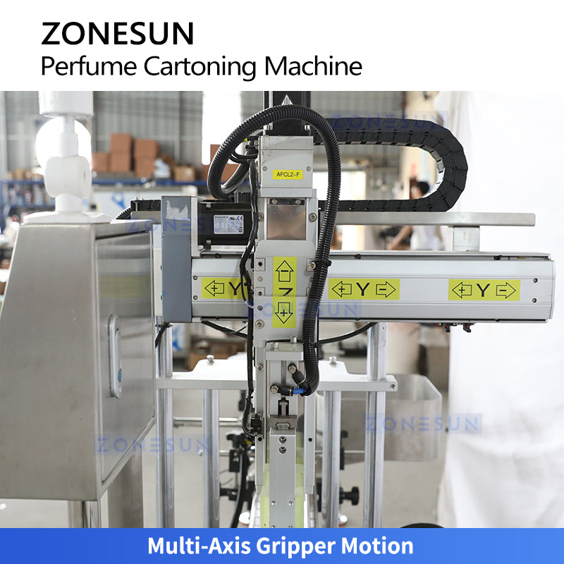 Robotic Pick & Place: ZONESUN ZS-PB01 Automatic Perfume Bottle Box Cartoning Machine