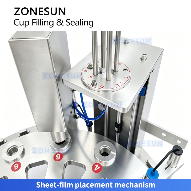 ZONESUN ZS-AFS20D Automatic Rotary Hidden Tea Cup & Coffee Powder Cup Filling and Sealing Machine