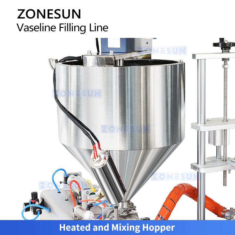 Smooth Flow: ZONESUN ZS-DTGT2B Jacketed Heated Vaseline & Petroleum Jelly Paste Filling Line