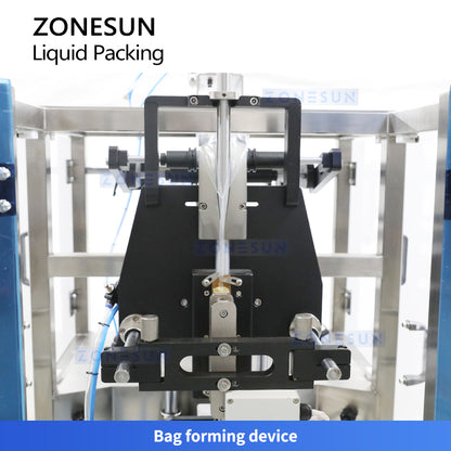 ZONESUN ZS-FS120H Automatic Liquid Packaging Machine with Servo Control for Sauces Cosmetics and Cleaning Products Using VFFS System
