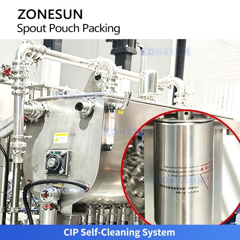 Mass Production: ZONESUN ZS-SPFC7 12-Head Rotary Automatic Spout Pouch Filling & Capping Machine