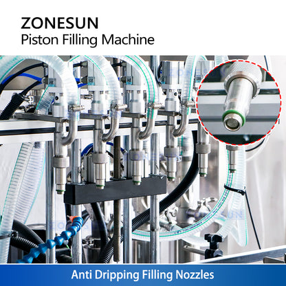 ZONESUN ZS-YT6T-6PX 6 Nozzles Servo Motor Paste Filling Machine With Feeding Pump