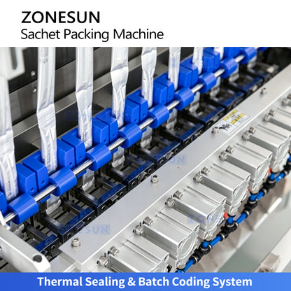 High Output: ZONESUN ZS-520BY Multi-Lane Stick Liquid Packing Machine for Ice Pops, Jelly & Honey