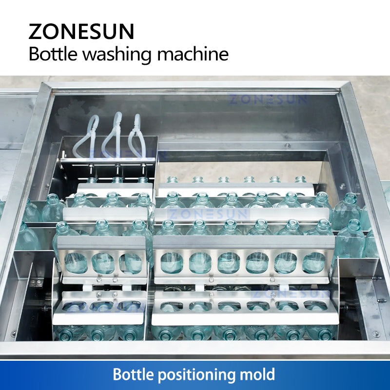 ZONESUN ZS-UWB5 Automatic Ultrasonic Bottle Washing Machine | 6000BPH Glass & Plastic Bottle Cleaner for Filling Lines