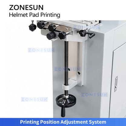 ZONESUN ZS-VTQYY2: Semi-Automatic Single-Color Helmet Pad Curved Surface Logo Printing Machine