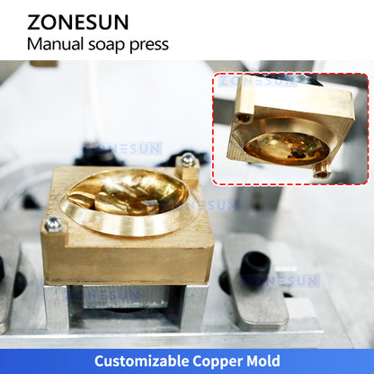 ZONESUN ZS-MYZ1 Pneumatic Soap Press Stamping Machine with Custom Molds
