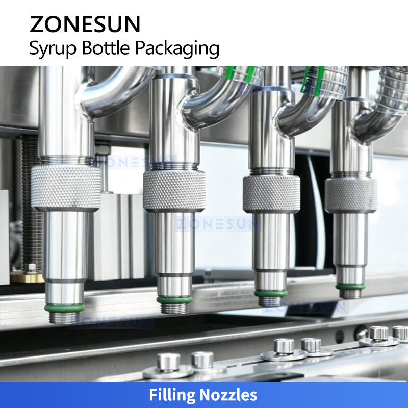 ZONESUN ZS-FAL180V10 Automatic Liquid Syrup Bottle Filling & Dual Capping Machine Line
