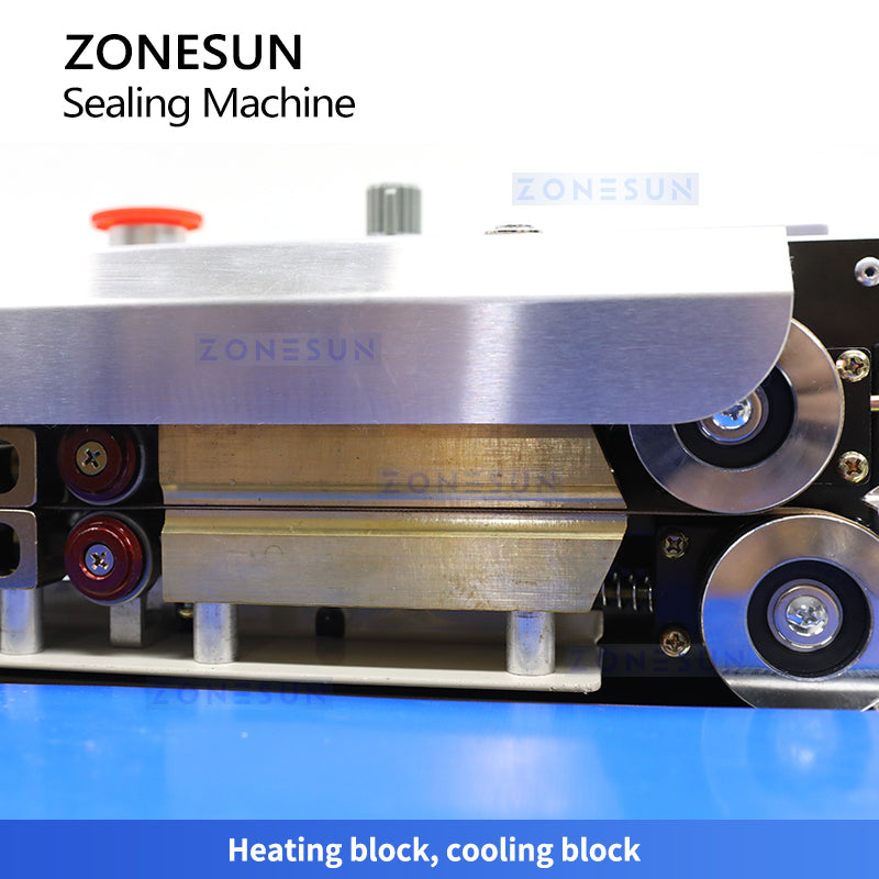 ZONESUN ZS-FR770 ML Continuous Film Sealing Machine with Printing, Adjustable Speed,and Temp Control