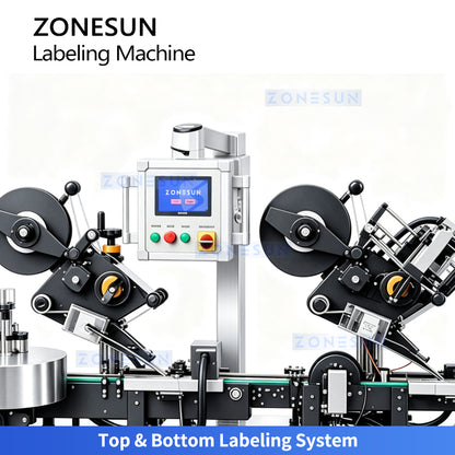 ZONESUN ZS-TB700D Automatic Top Bottom and Side Bottle Labeling Machine
