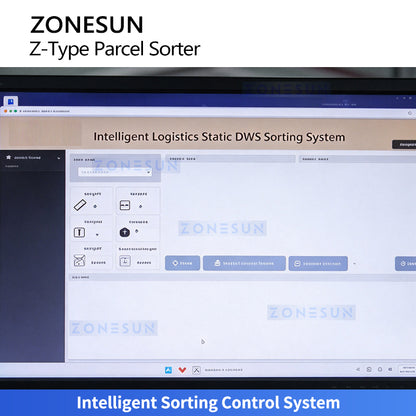 Automatic Z-Belt Parcel Sorting Conveyor with Barcode Scanning and Dynamic Weighing