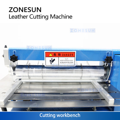 ZONESUN ZS-Q300A Leather Cutting Machine for for strap cutting, edge folding, laminating processing
