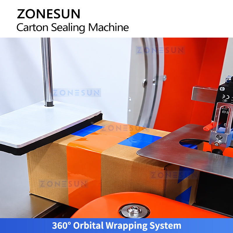 ZONESUN ZS-TFX5050 Automatic Carton Sealing and 360° Orbital Tape Wrapping Machine