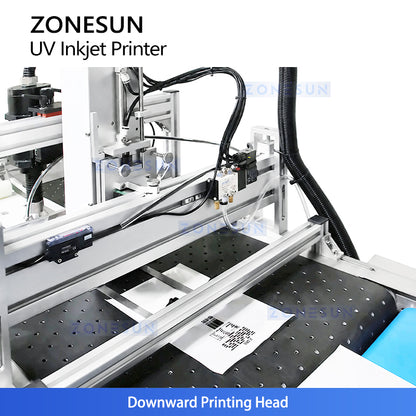 ZONESUN ZS-SUV1 Automatic Industrial UV Inkjet Printer with Paging Machine for Flat Pouches and Paper Boxes