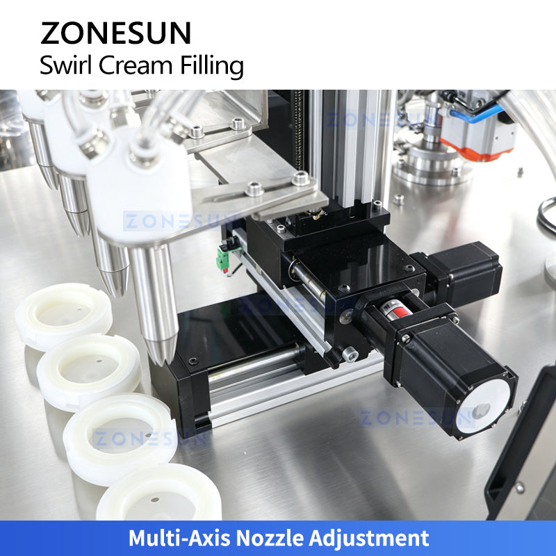 ZONESUN ZS-RSV4L Semi-Automatic 4-Color Swirl Cream Servo Piston Filling Machine