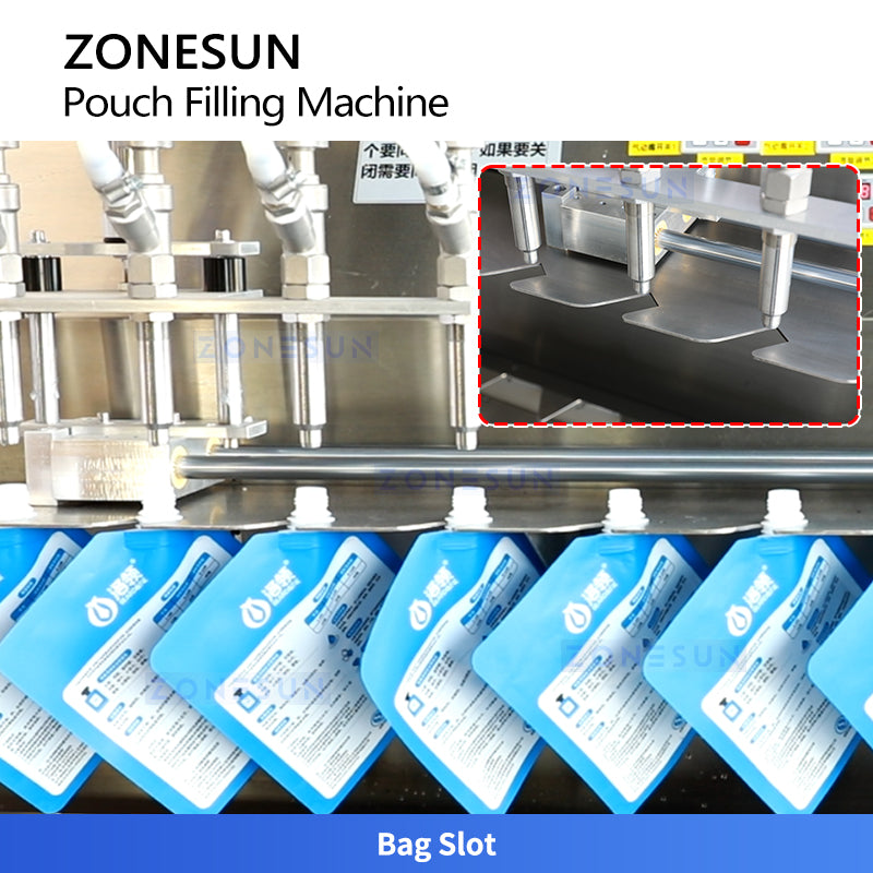 ZONESUN ZS-ASP6 Semi-Automatic 6-Head Pouch Filling Machine for Liquid and Semi-Liquid Products