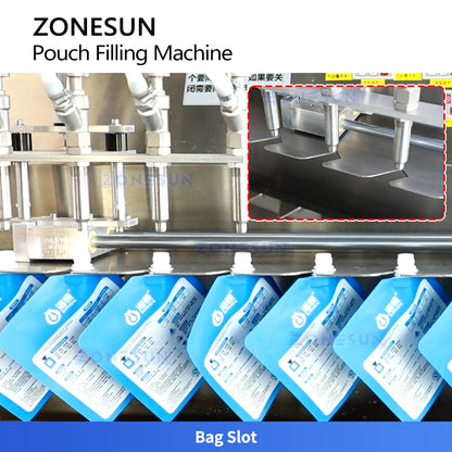ZONESUN ZS-ASP6 Semi-Automatic 6-Head Pouch Filling Machine for Liquid and Semi-Liquid Products