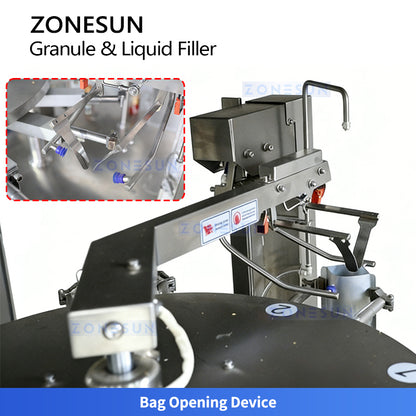 ZONESUN ZS-ZY300 Rotary Pouch Filling & Sealing Machine for Mixed Granules & Liquids
