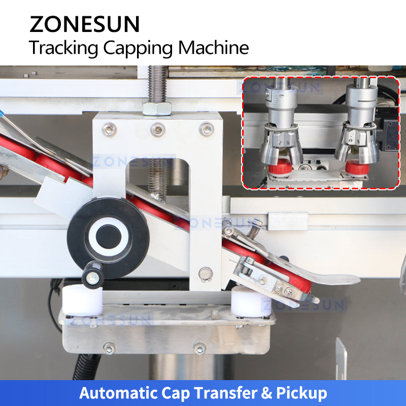 ZONESUN ZS-XG440P Automatic Double-Head High-Speed Tracking Capping Machine for Continuous Capping