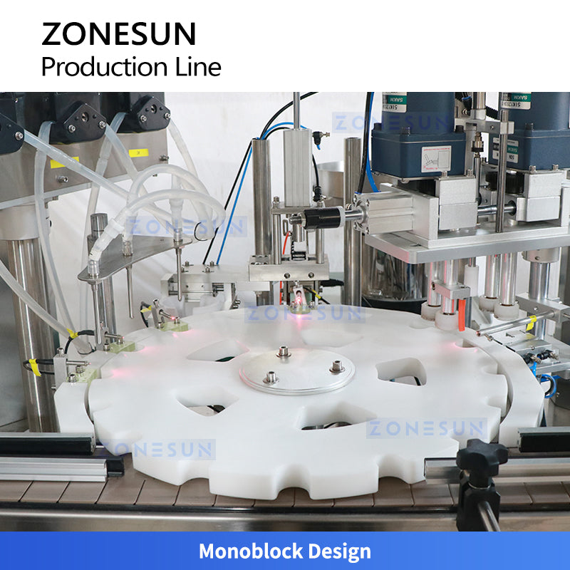 ZONESUN ZS-FAL180G3 Small Bottle Filling Capping Labeling Machine for Serums, Oils & Cosmetics
