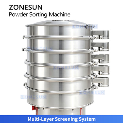 ZONESUN ZS-ZDS800 Multi-Layer Vibratory Powder Screening and Sorting Machine with Multiple Discharge Outlets