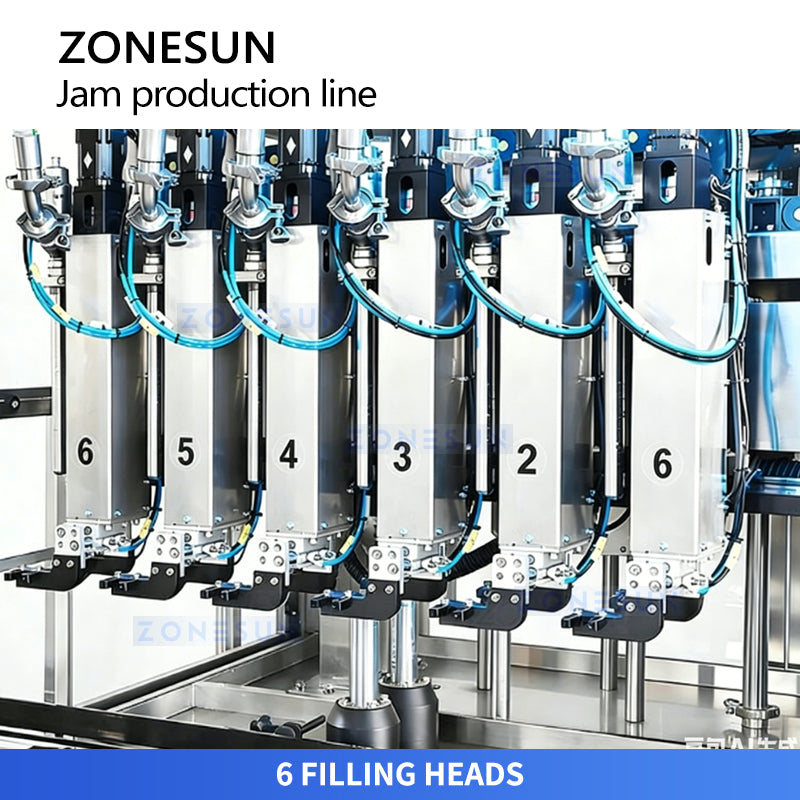 ZONESUN ZS-FAL180V11 Automatic Kaya Jam Filling Glass Jar Packaging Line