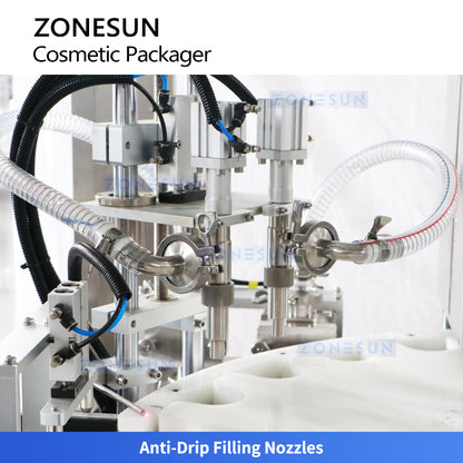 ZONESUN ZS-AFC28B Automatic Cosmetic Cream, Serum & Lotion Filling, Foil Sealing and Capping Machine