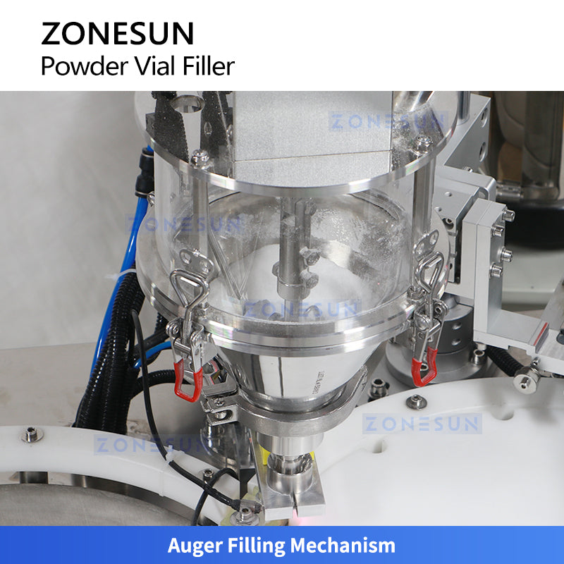 ZONESUN ZS-AFC20F Tabletop Powder Filling & Capping Machine for Vials, Cosmetics, Pharma, Chemicals