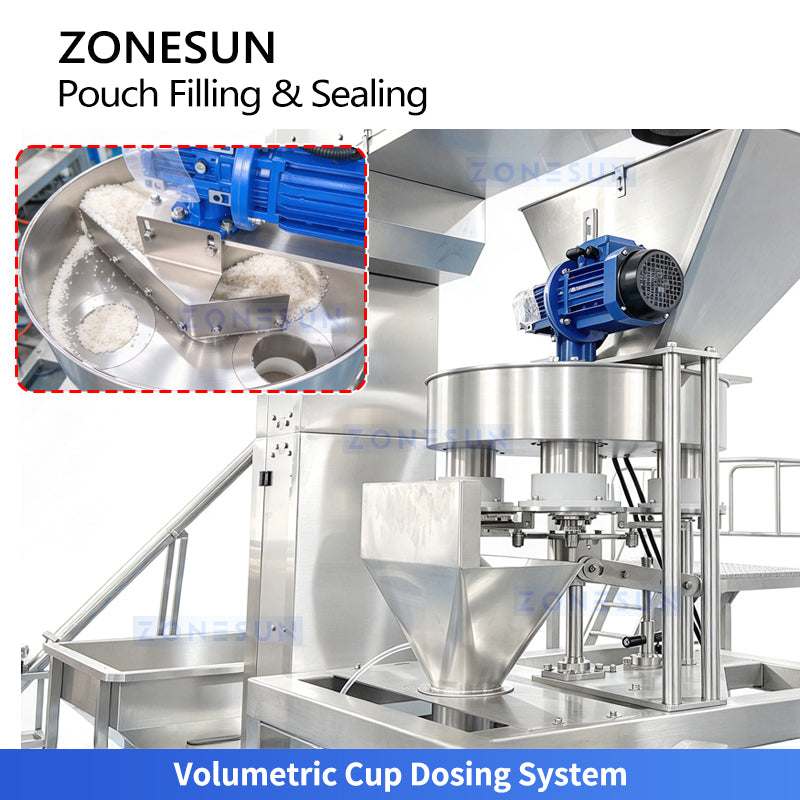 ZONESUN ZS-FM80 Automatic Volumetric Cup Premade Pouch Filling and Sealing Machine