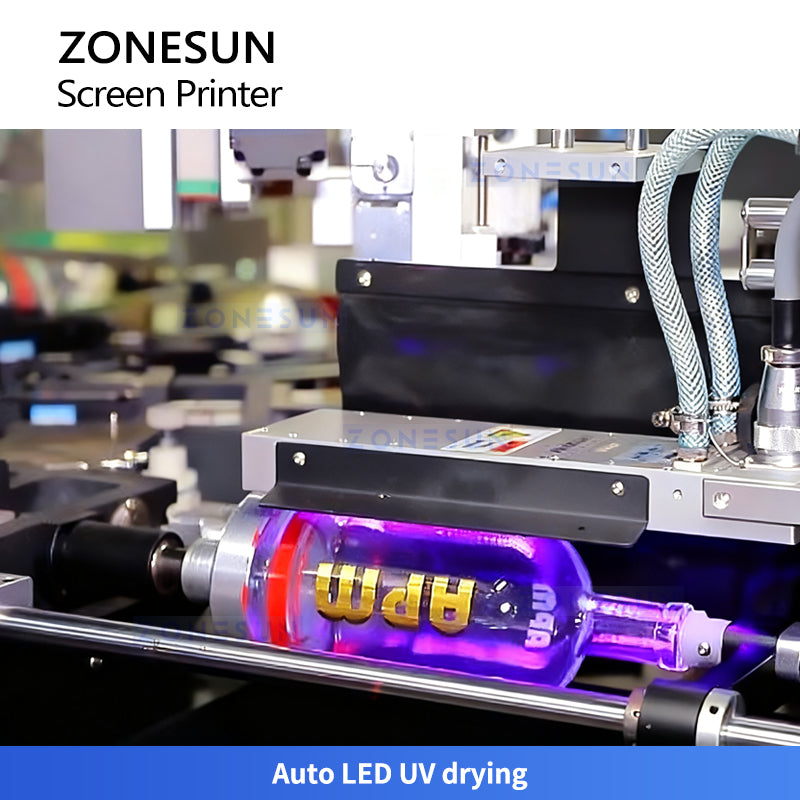 ZONESUN ZS-SWP4 Automatic Multicolor Screen Printing & Hot Stamping Machine for Bottles, Jars & Cups