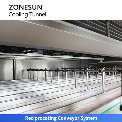 ZONESUN ZS-CT3 Industrial Cooling Tunnel with Reciprocating Conveyor