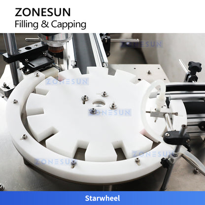 ZONESUN ZS-AFC25 Automatic Perfume Bottle Filling and Capping Machine with Magnetic Pump and Rotary Platform for Cosmetic Packaging