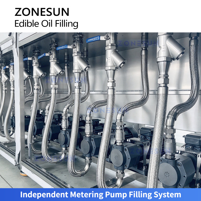 ZONESUN ZS-MPO12 Automatic Multi-Head Metering Pump Edible Oil Bottle Filling Machine