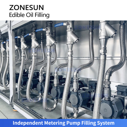 ZONESUN ZS-MPO12 Automatic Multi-Head Metering Pump Edible Oil Bottle Filling Machine