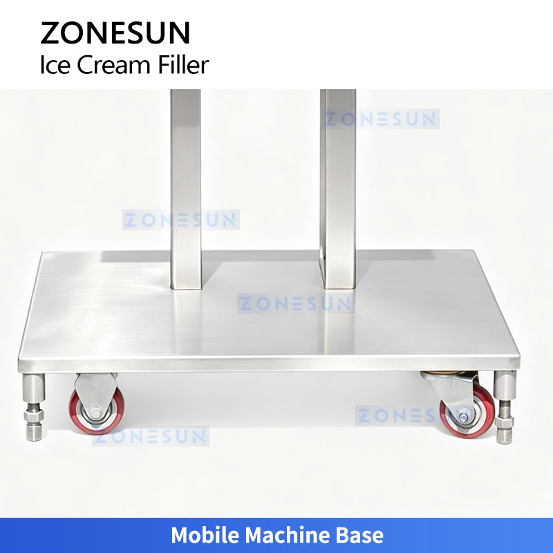 ZONESUN ZS-ICF01 Semi-Automatic Dual-Color Ice Cream Filling Machine into Cups, Cartons, Tubs