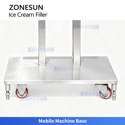 ZONESUN ZS-ICF01 Semi-Automatic Dual-Color Ice Cream Filling Machine into Cups, Cartons, Tubs