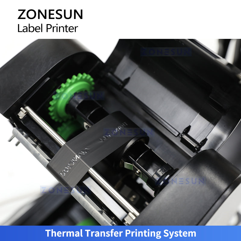 ZONESUN ZS-RPR01 Thermal Transfer Barcode QR Code Label Printer with Automatic Rewinder