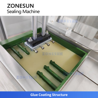 ZONESUN ZS-GFX12 Automatic Hot Melt Glue Box Sealing Machine with 4L Tank | Dual-Sided Gluing | Corrugated Carton Folder Gluer