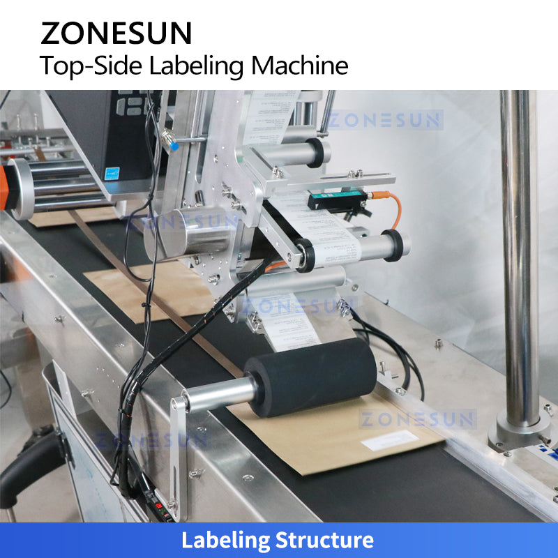 Efficient Labeling: ZONESUN ZS-TB163PO Print & Apply Machine for Pouches, Cards & Flat Cartons