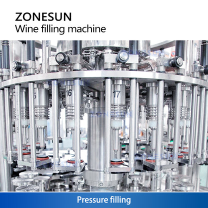 Zonesun ZS-WFC18 Beer Bottling Machine Monoblock Counter Pressure Filling