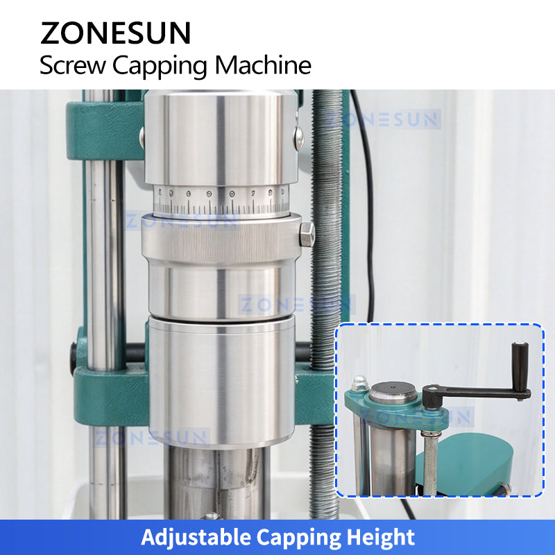 ZONESUN ZS-YG60B2 Semi Automatic 28mm Screw Cap Bottle Capping Machine Adjustable Torque Cap