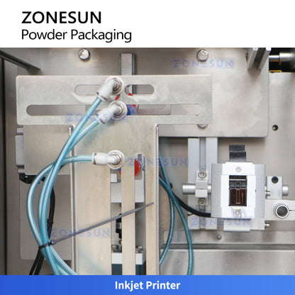 ZONESUN ZS-AFS09 Automatic Powder Filling and Sealing Machine for Premade Pouches with Vacuum Dust Collector for Clean Packaging