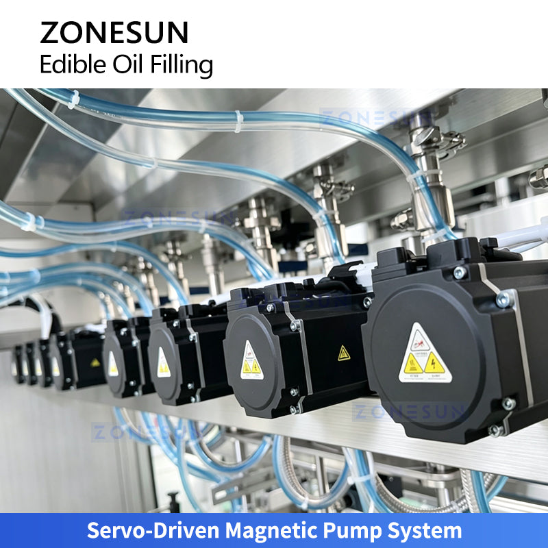 ZONESUN ZS-EVF03 Automatic 14 Head Servo Magnetic Pump Edible Cooking Oil Filling Machine