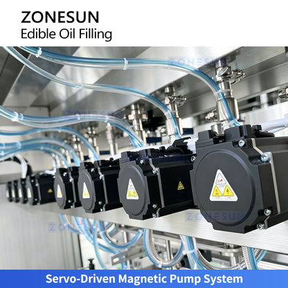 ZONESUN ZS-EVF03 Automatic 14 Head Servo Magnetic Pump Edible Cooking Oil Filling Machine