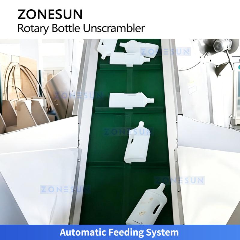 ZONESUN ZS-ULP18 Automatic Rotary PET/HDPE Plastic Bottle Unscrambler Machine