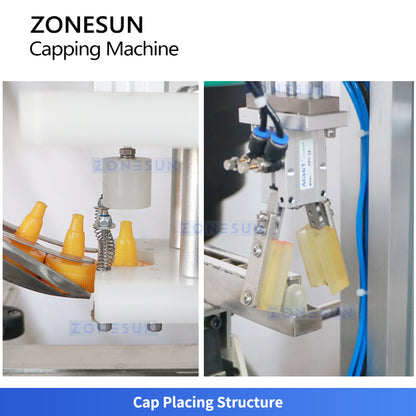 ZONESUN ZS-XG16M Automatic Screw Capper Machine for Nozzle Tip Bottles Honey Sauce