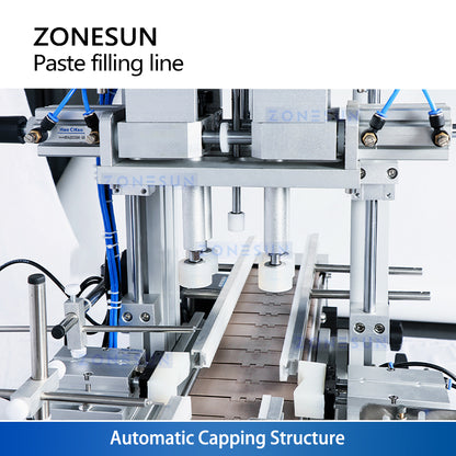 ZONESUN ZS-FAL180D8 Desktop Bottle Filling Capping Labeling Machine For Paste