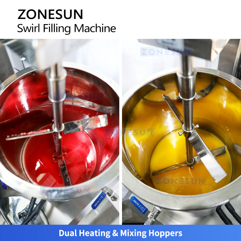 ZONESUN ZS-LG2C Dual-color Spiral Filler for Cosmetics & Paste for Cosmetic and Paste Products