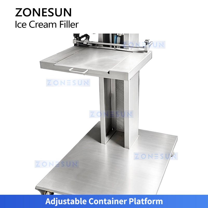 ZONESUN ZS-ICF01 Semi-Automatic Dual-Color Ice Cream Filling Machine into Cups, Cartons, Tubs