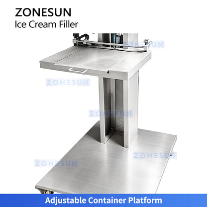 ZONESUN ZS-ICF01 Semi-Automatic Dual-Color Ice Cream Filling Machine into Cups, Cartons, Tubs