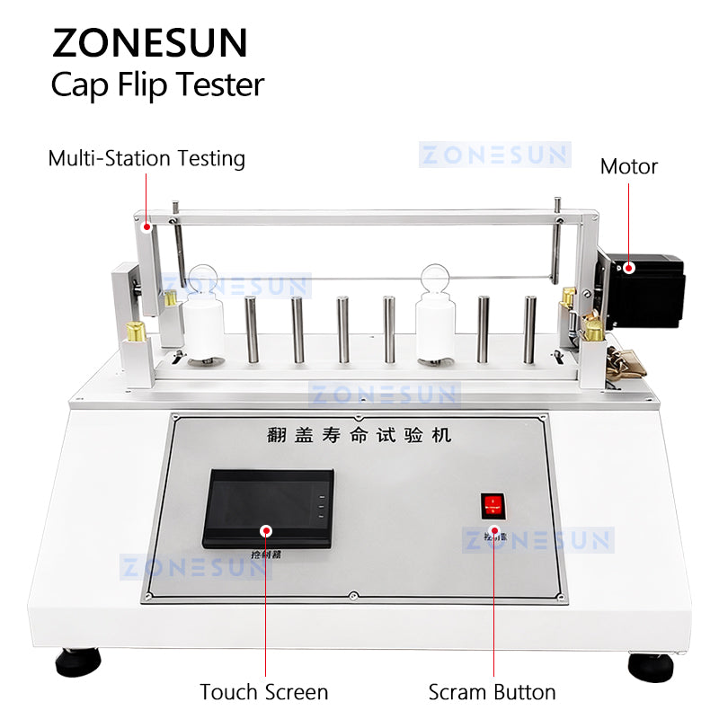 ZONESUN ZS-DTBT1 Automatic Flip Cap Durability Testing Machine for Cosmetics and Bottles